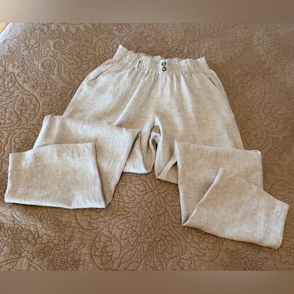 Briggs New York Beige Cream Natural Linen Blend Pants, Size S - Picture 4 of 12
